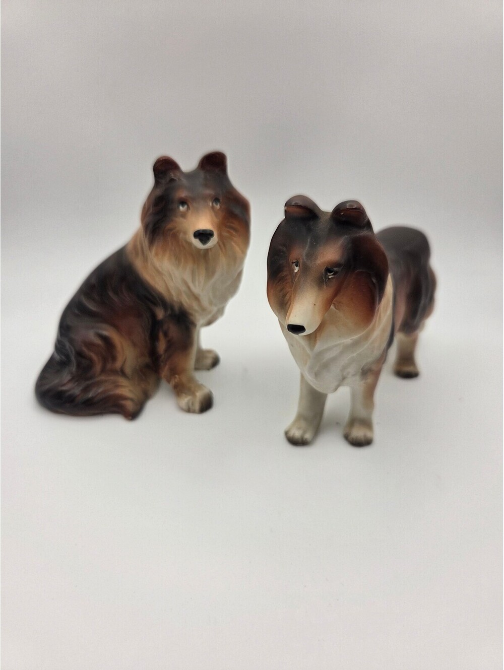 Vintage Enesco Japan Ceramic Lassie Collie Dog Shakers E3305